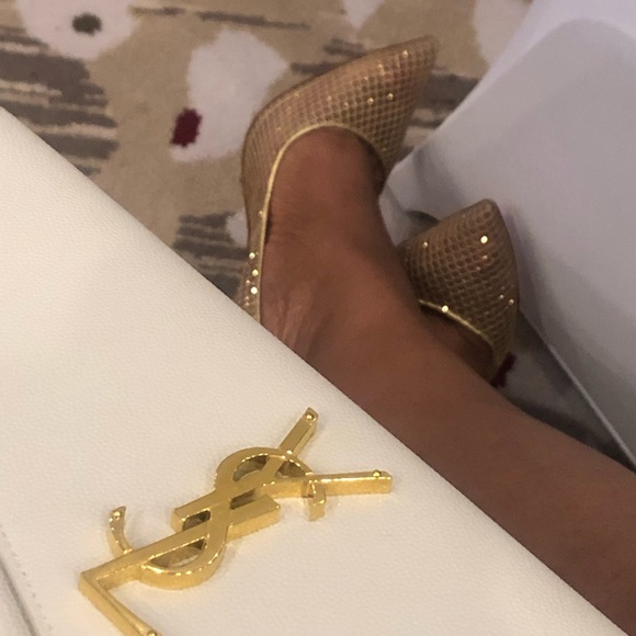 Authentic Christian Louboutin Gold Mesh Resille Pumps